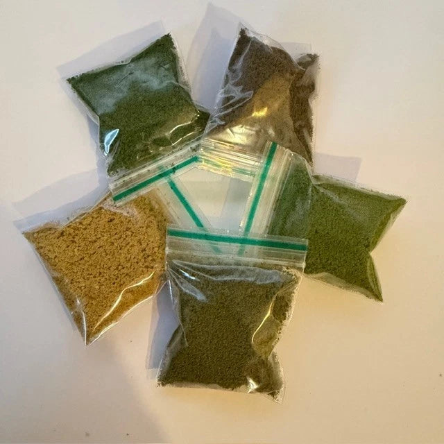 X5 MIXED COLOURS , COARSE modelling grass, Woodland & scenic, Scenery, Diorama.